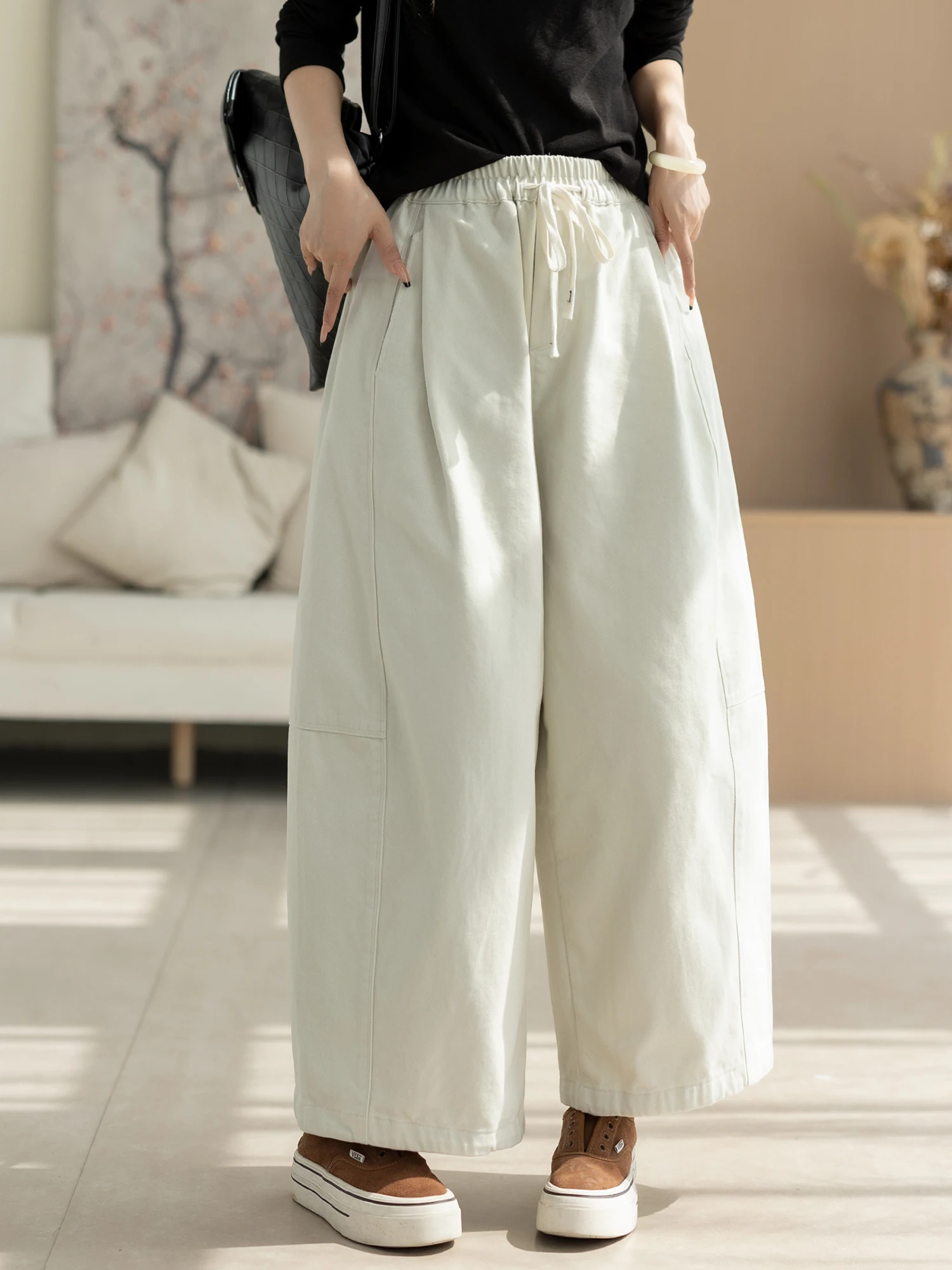 

Повседневные прямые брюки, женские осенние новые свободные широкие брюки больших размеров, универсальные цветные женские джинсы