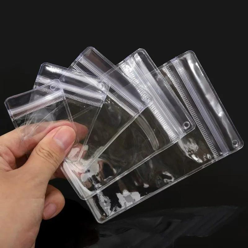 20/100Pcs Side Hole PVC Clear Jewelry Storage Bags Multi Size Anti Oxidation Organizer Bag Dust Proof Travel Gifts Storage Bags