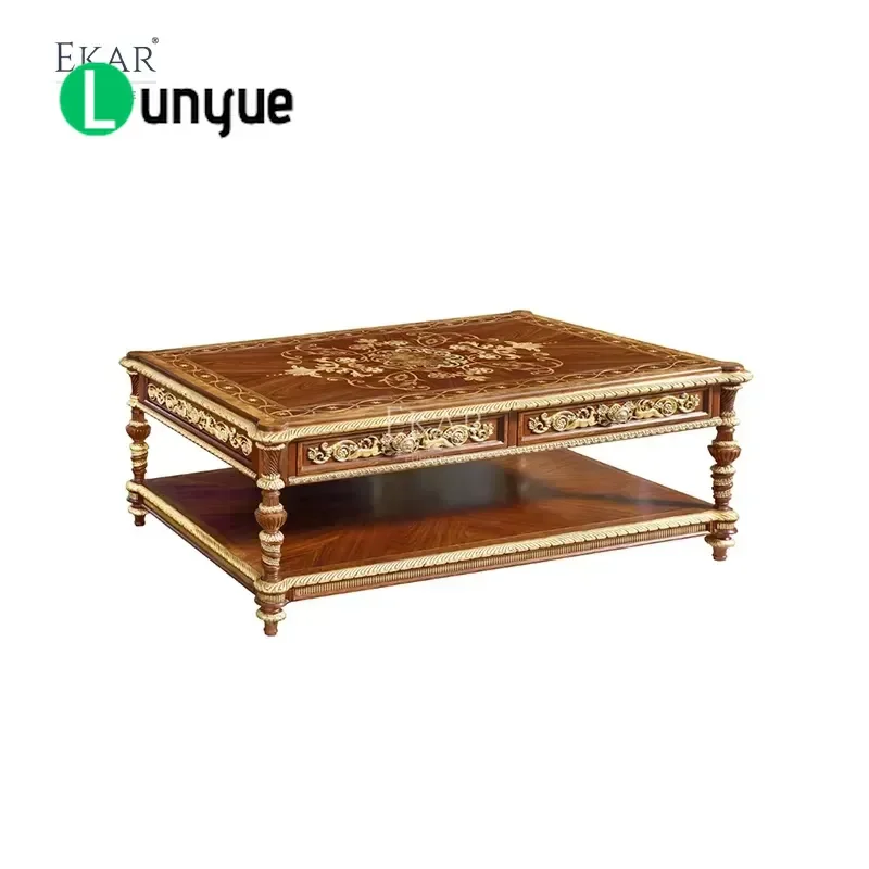 Mosaic Art Coffee Table American Classic Style Deluxe Center Table for Living Room Furniture Home Decor Elegant Design