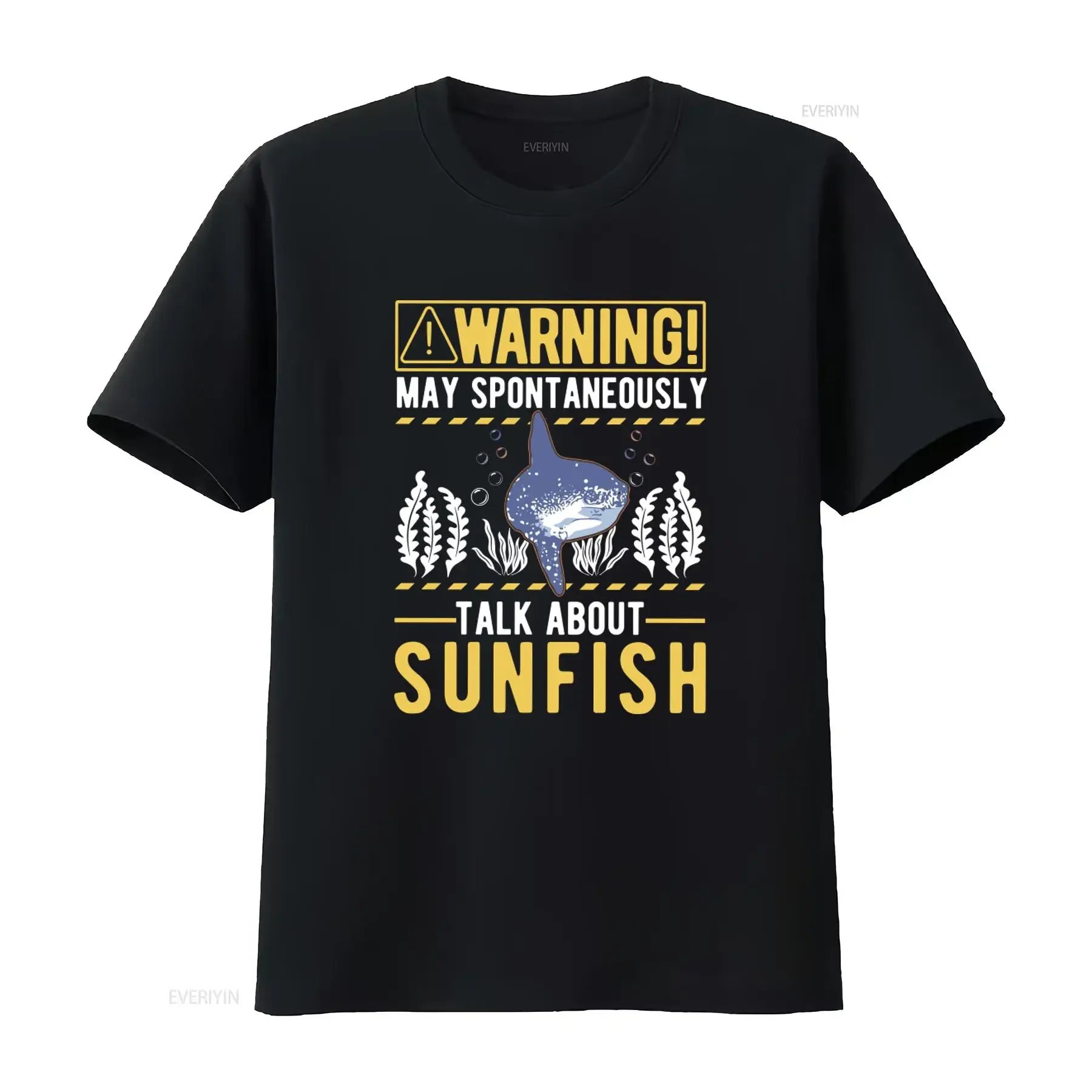 Sunfish T Shirt Warning May Spontaneously Talk About Design for Dad Mola vintage Washed Soft Breathable designer clothes homme