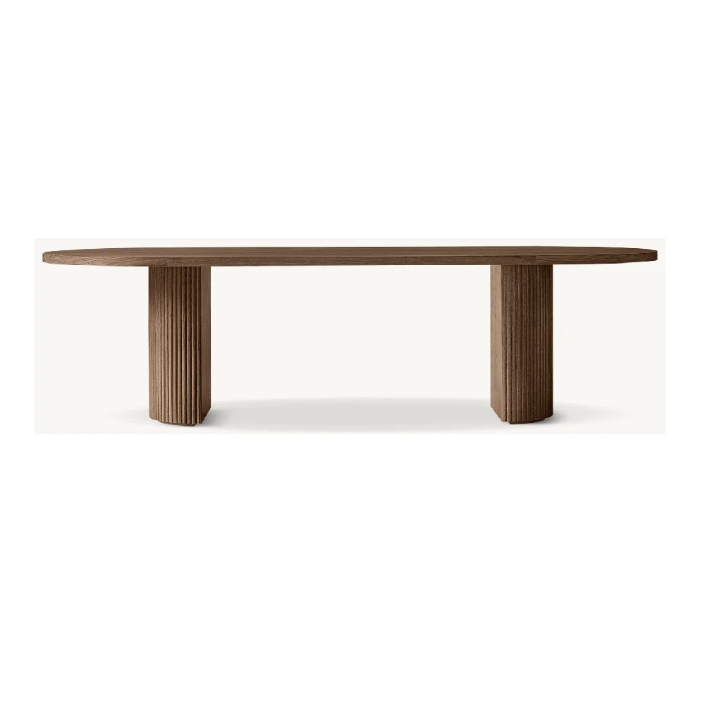 

#Luxury Solid Black-Brown Oak Wooden Dining Table Interior Furniture With Elegant Dining Table Design