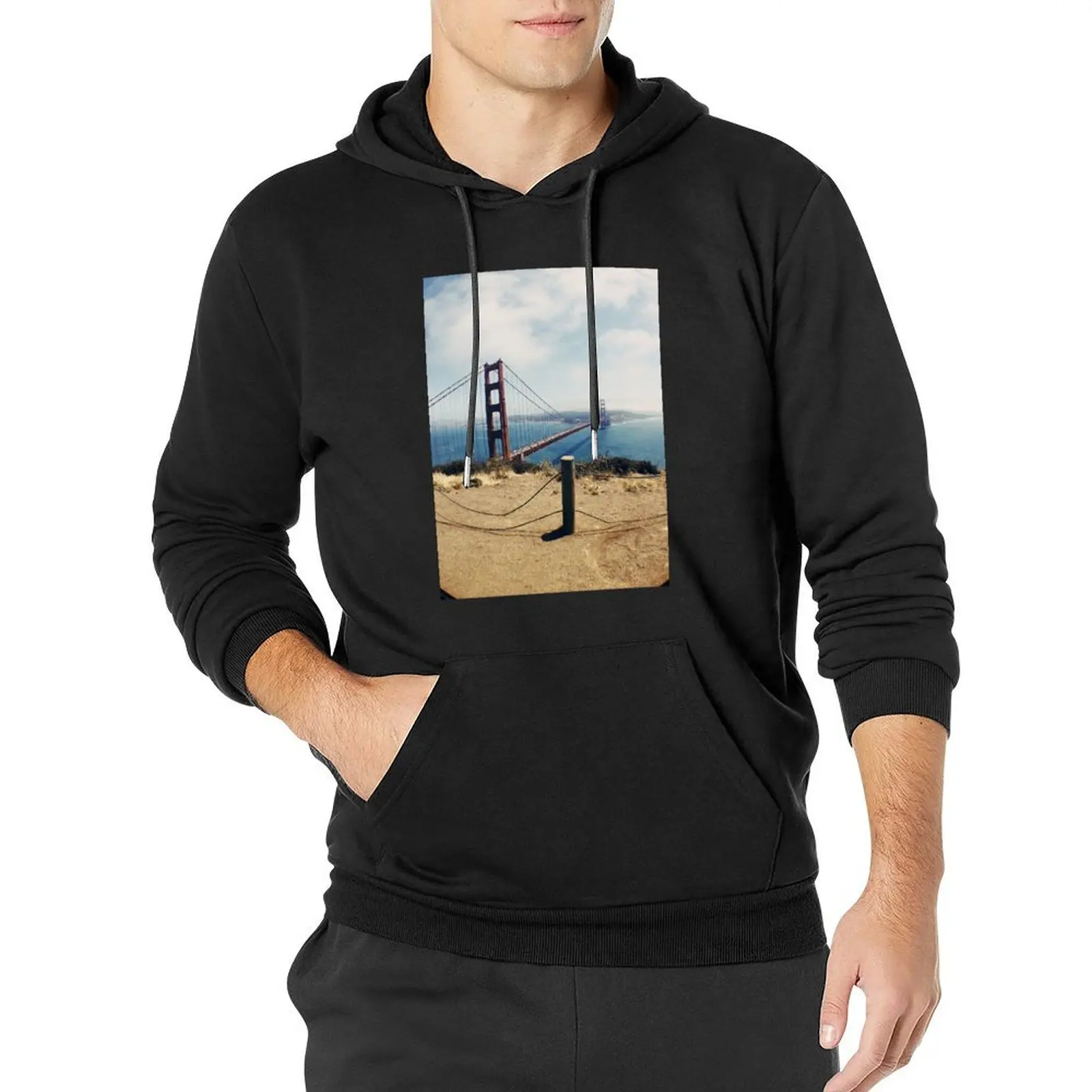 

golden gate bridge Pullover Hoodie men's winter sweater autumn clothes men clothing korean clothes new hooded tee