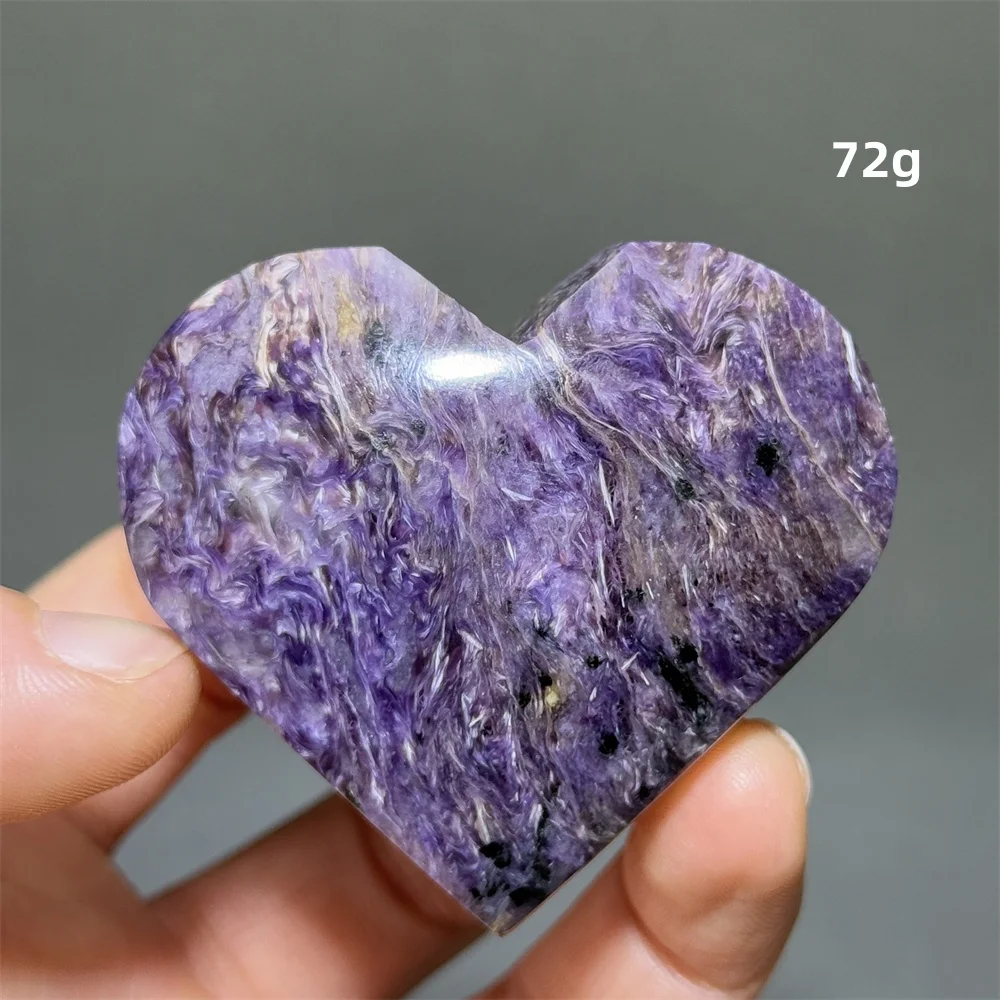 Purple Dragon Crystal Heart-shaped Mineral Quartz Healing Spiritual Meditation Reiki Collection Home Decoration Love Gift