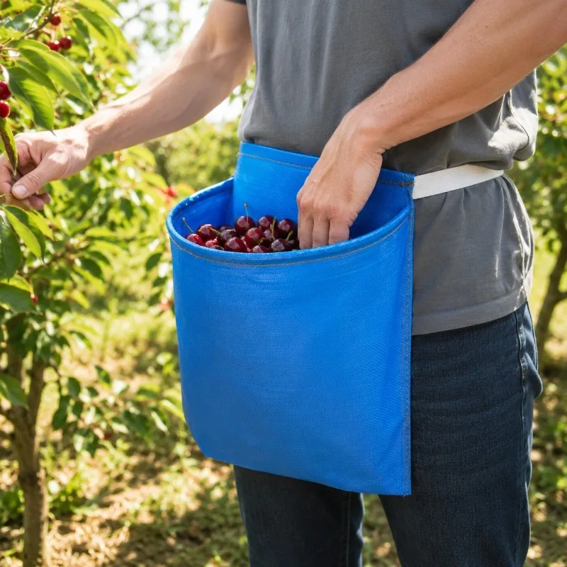 Adjustable Garden Harvest Apron Waterproof Fruit Picking Bag