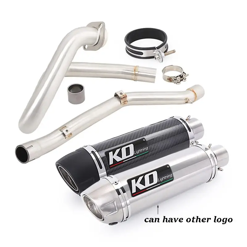 

Motorcycle Exhaust Pipe System Muffler Silencer Front Mid Connect Tube Carbon Fiber For SUZUKI DR-Z400 S E DRZ400 SM 2000-2022