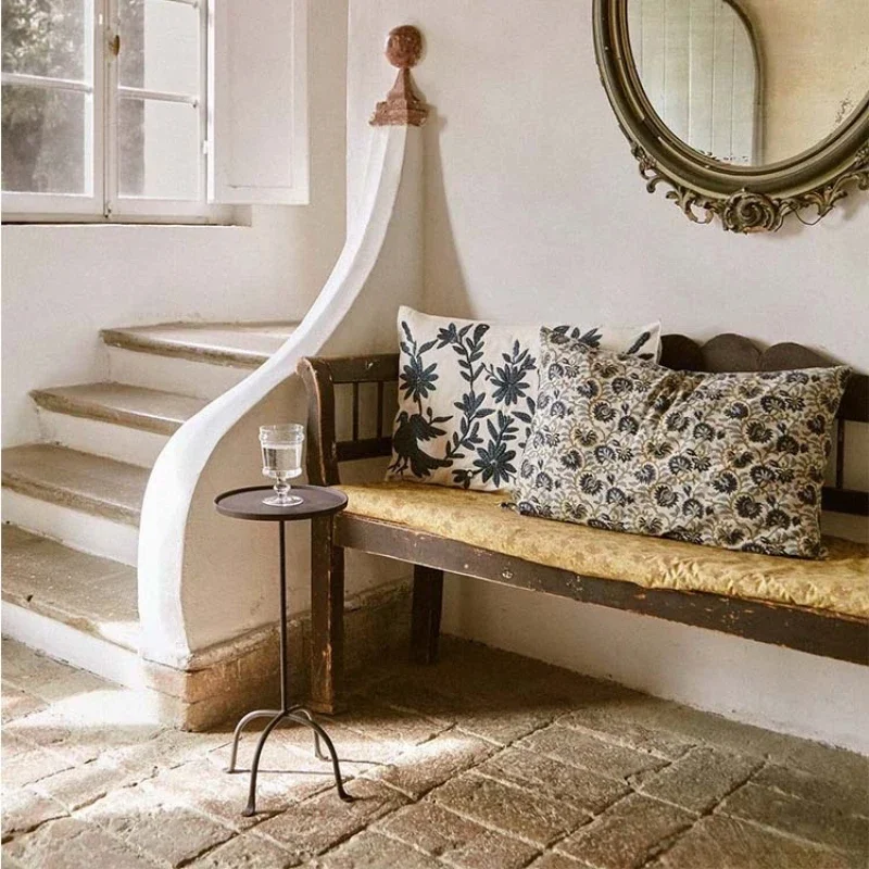 Retro Industrial Style,Simple Coffee Table for Living Room,European Aluminum Round Coffee Table,Cast Iron Balcony Furniture