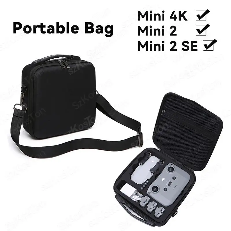 Tas pembawa portabel tas penyimpanan Hrad EVA kotak Hanbag pelindung tahan air DJI Mini 4K/Mini 2/Mini 2 SE kotak tas bahu