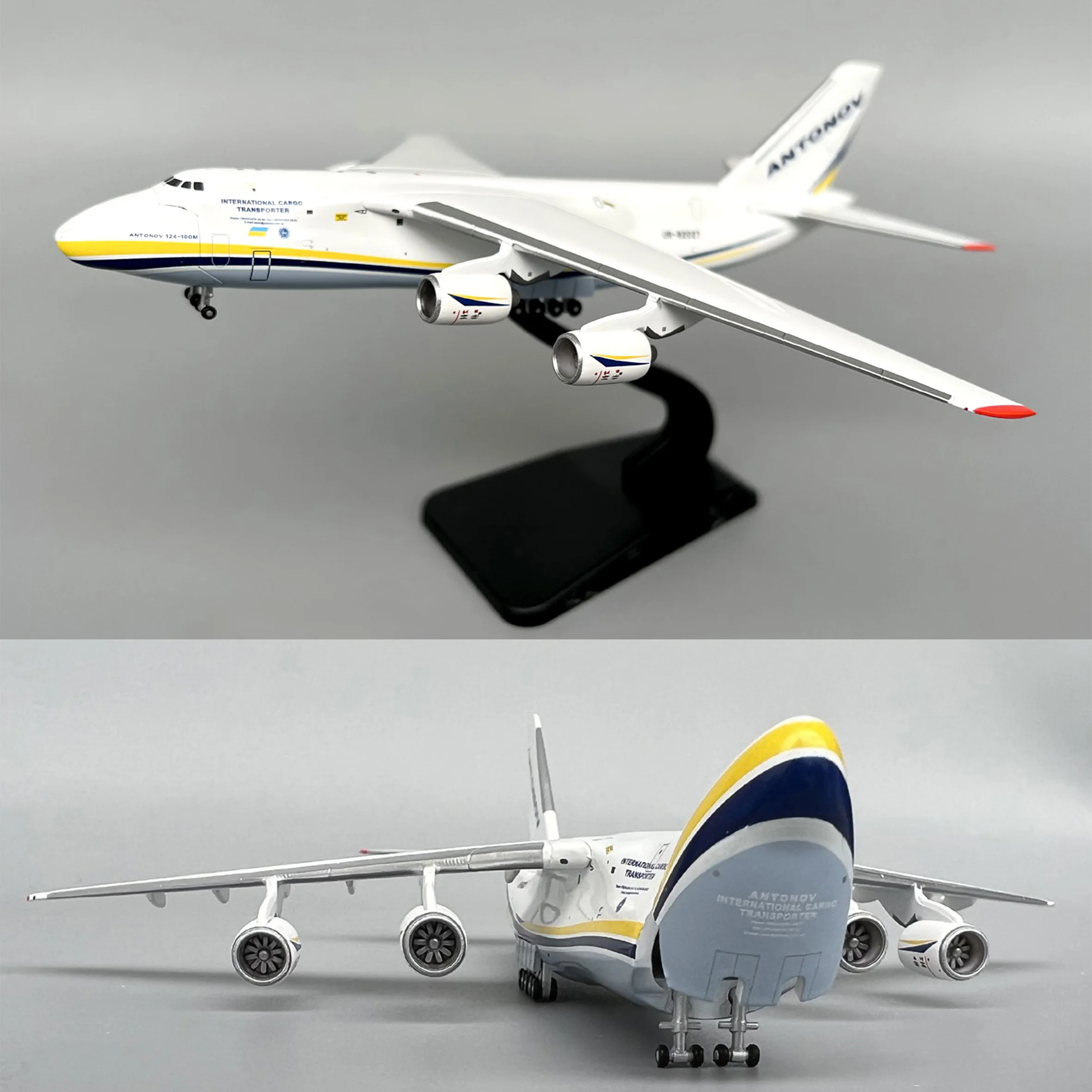 

1/400 BW Ukrainian painted AN-124 transport aircraft model UR-82027 (nose hatch can be opened) Alloy Collection Model