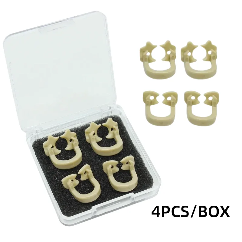 

4pcs/Box Autoclavable Dental Rubber Dam Clamps Resin Barrier Clips for Isolation Procedures Reusable Clinic Use Dentist Tools