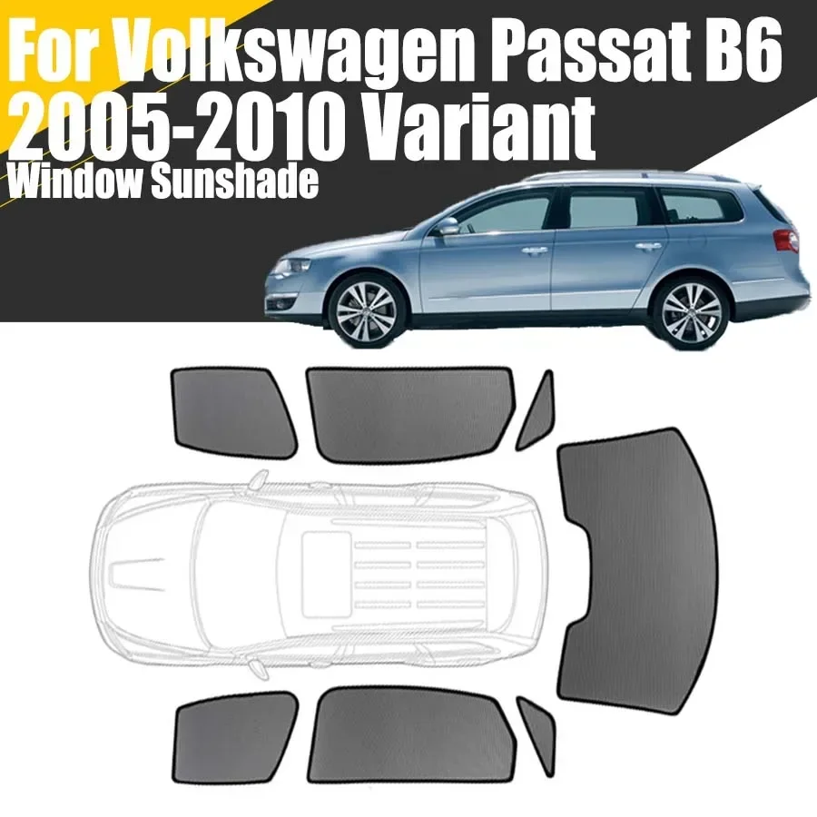 Custom Magnetic Car Window Sunshade For Volkswagen Passat B6 Variant 2005-2010 VW Wagon Curtain Mesh Front Windshield Curtain