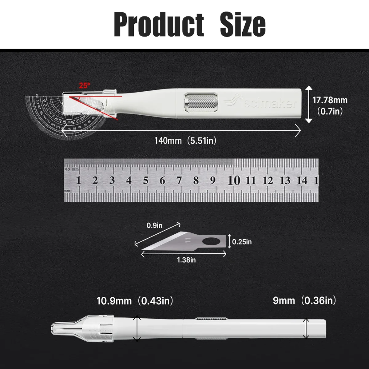 Pen-shaped DIY Aluminum Handle Carving Knife Comes with 5 Horseshoe Art Blades That Can Be Replaced By Yourself Hand Tools Knife