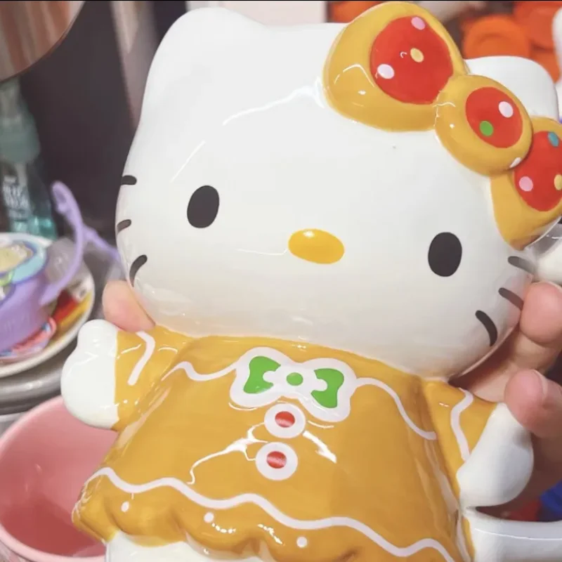 Hellokitty Character Peripheral Kitty Ceramic Mug Cups Coffee Milk Cup Figure Holiday Home Decoration Kawaii Children'S Gift