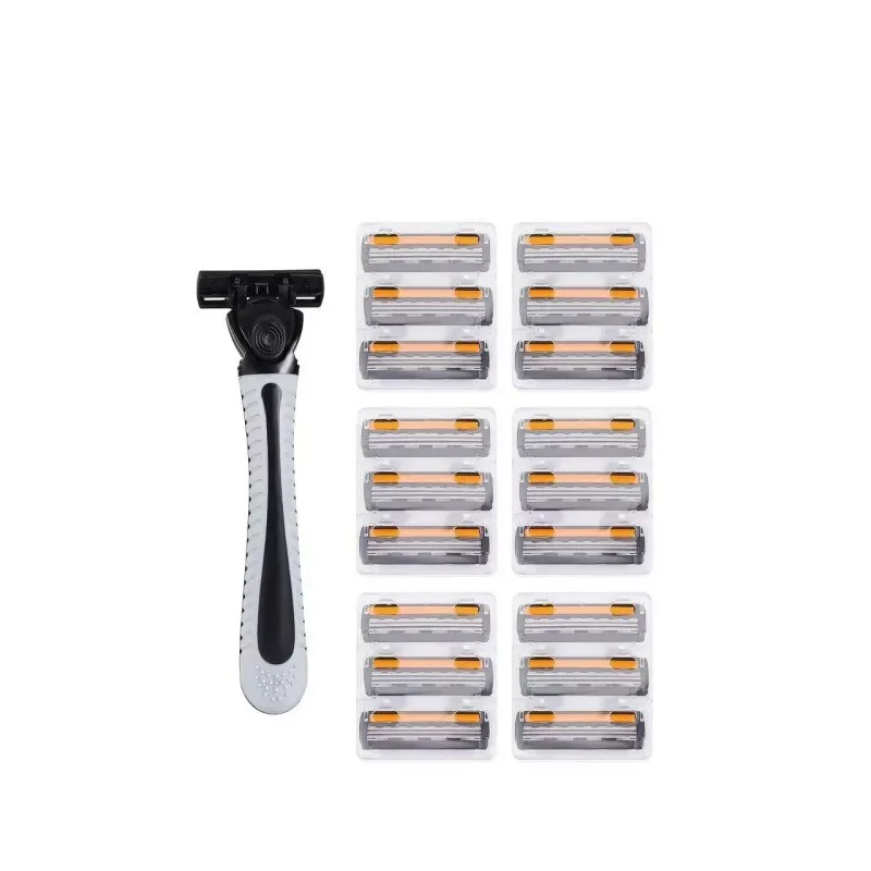 3 Layers 18pcs Shaving Machine Safety Razor Blades Manual Shaving Face Care Beard Hair Remover