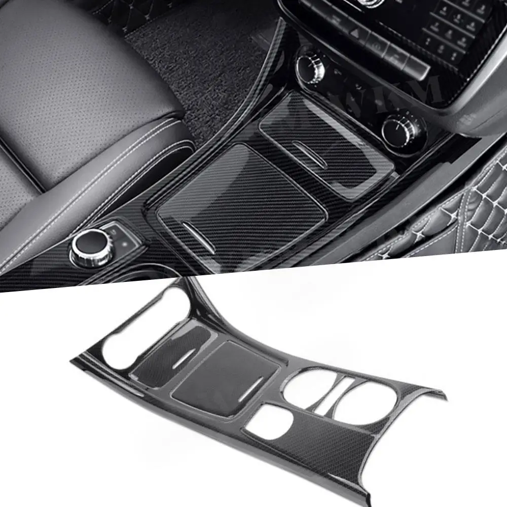 

For Benz CLA GLA Class 200 220 260 W117 X156 2015-2018 ABS Carbon Look Car Interior Center Console Gear Knob Lever Panel Shell