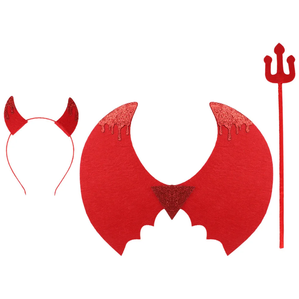 1 Juego de disfraz de diablo para niños, conjunto de Cosplay de diablo encantador, vestido de fiesta de Halloween, accesorios de Cosplay, disfraz de fiesta