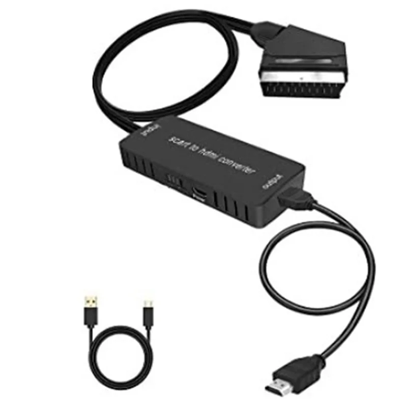 Scart to HDMI-Converter Audio Converter Video Cablebox Adapter Supports 1080P HD Conversion Adapter