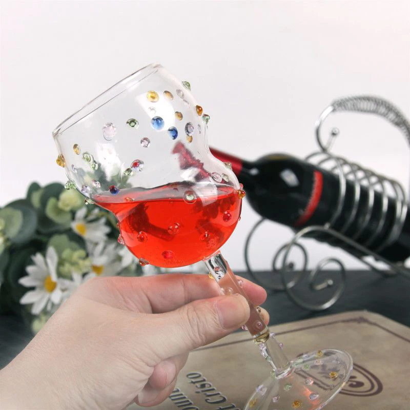 

1 Pcs 280ml Multicolored Rhinestones Creativity Room Champagne Red Wine Glass Art Tasting Party Cocktail Goblet Romantic Gift