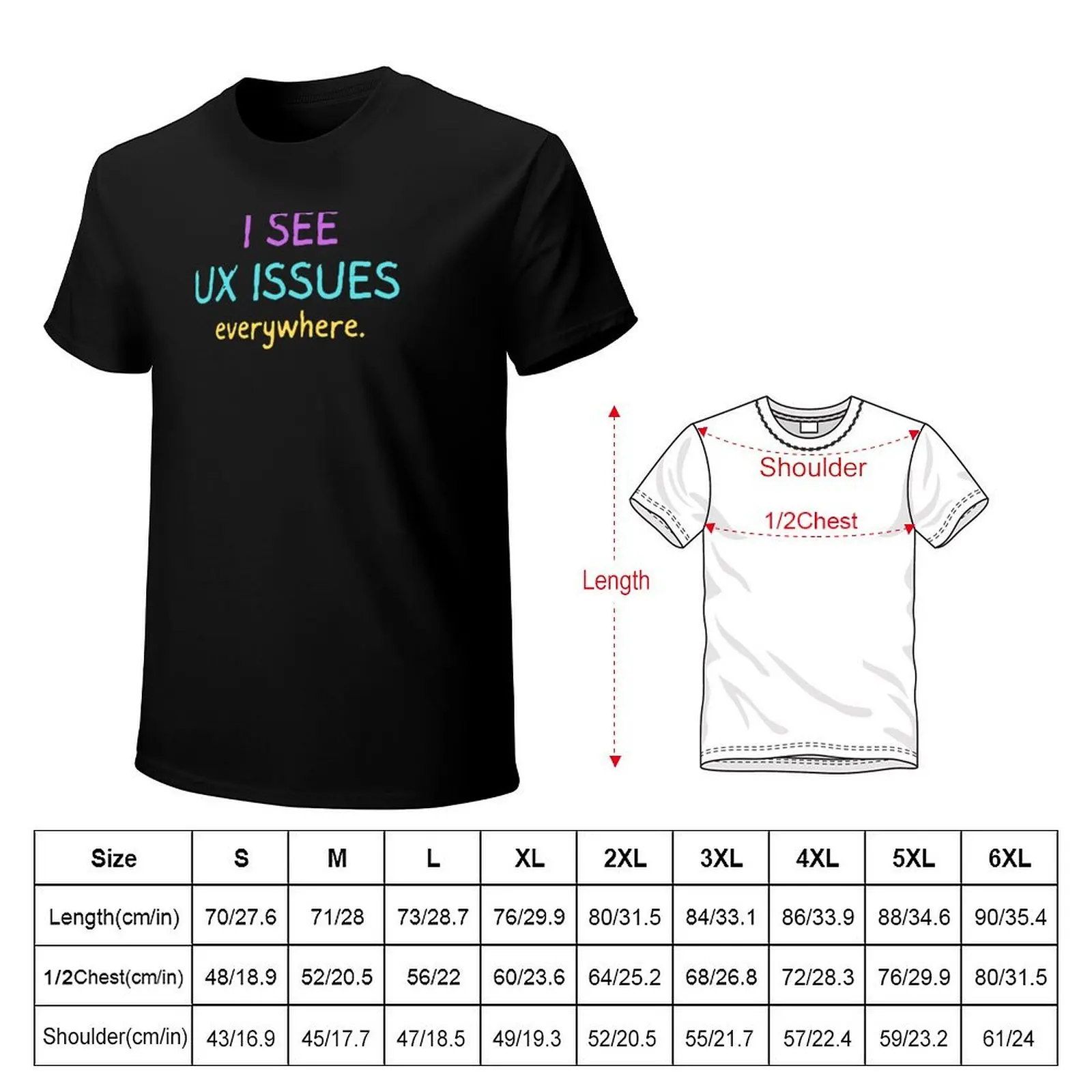 I SEE UX ISSUES everywhere, Gift for UX designer, UX researcher, writer, manager T-Shirt anime t shirts oversize T-Shirt
