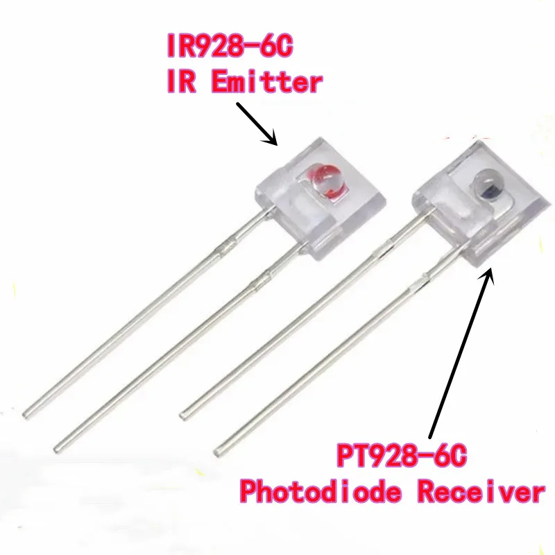 20PCS New In Stock PT928-6C-F / IR928-6C Photodiode Square Transmitter & Receiver Pair Infrared Optocoupler Pair