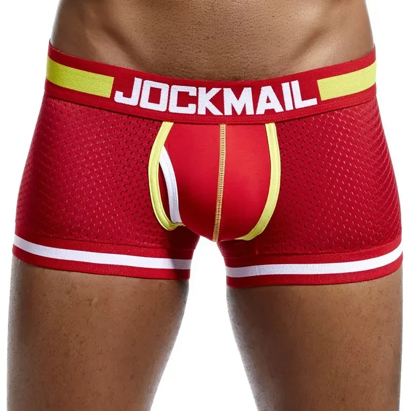 JOCKMAIL Brand Men Underwear Boxers New Mesh Boxer shorts Men Pants Trunks Underpants Cueca Bottom Cotton Male Panties Hot