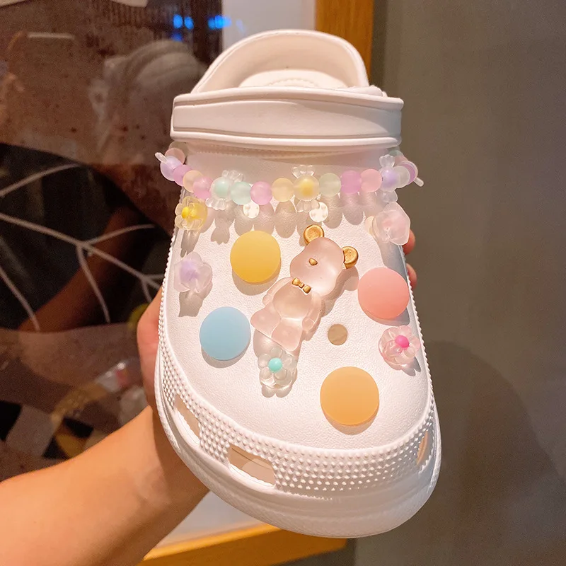 Top Selling Must Have Versatile Matte Frosted Bear Clog Charms Soft Resin Eye-Catching Pastel Stylish Daily Clog Ornaments view 4