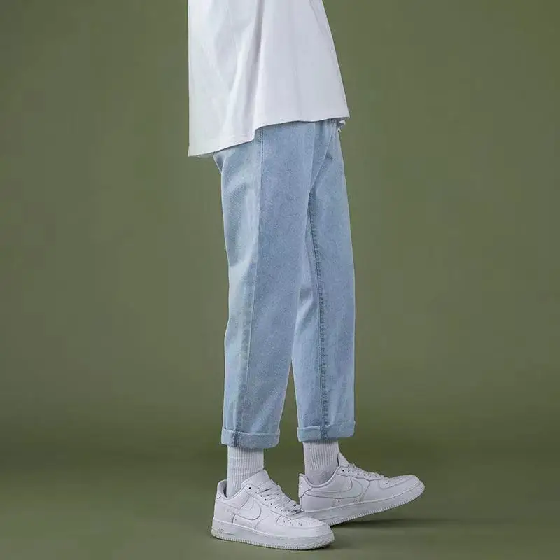 

Straight Jeans for Men Trousers Baggy Loose Man Cowboy Pants 90s Streetwear Regular Retro Aesthetic New in Wide Leg Y2k Original