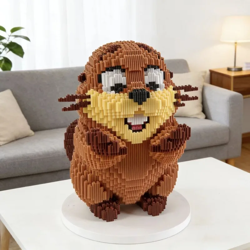 New oversized beaver small particle assembled toy three-dimensional ornament for boys and girls handmade gift