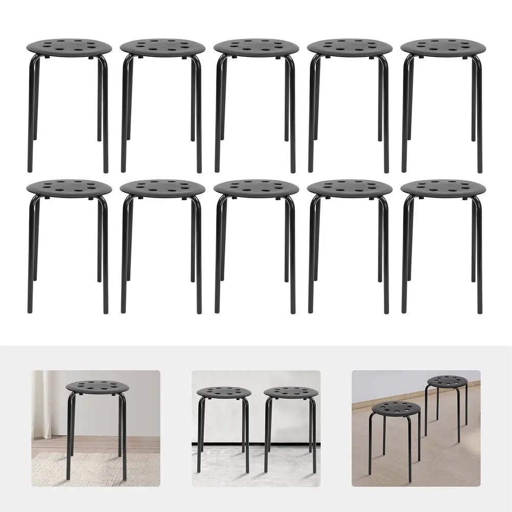 

10x Plastic Classroom Stacking Stools Portable Kids Students Home Kitchen Chairs