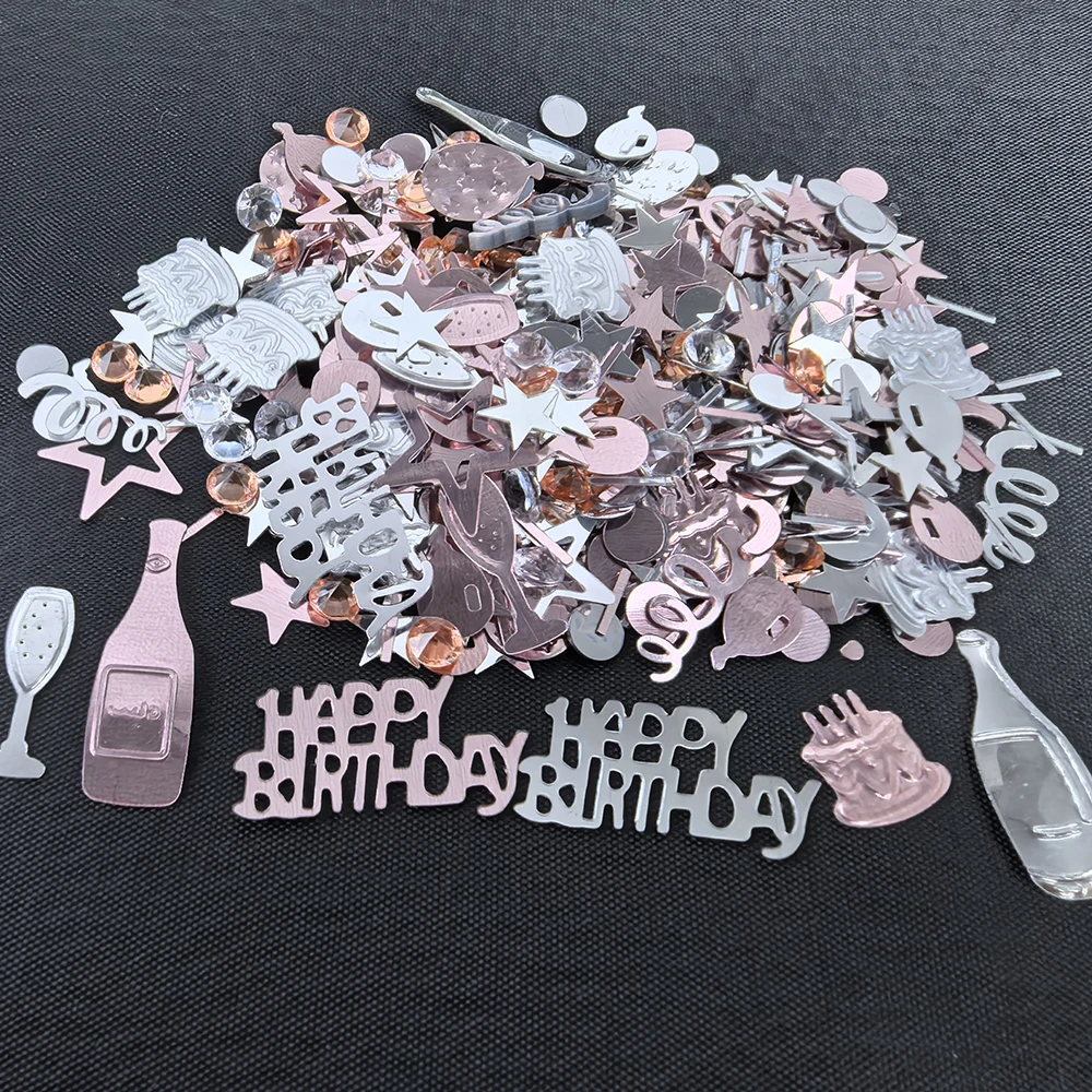Roségold, rosa, silberfarben, digitaler Glitzer-Trümmer, 16., 18., 30., 40., 50., 60. Mädchen, Jungen, Männer, Frauen, Geburtstagsparty, Konfetti-Dekoration – Detail 9