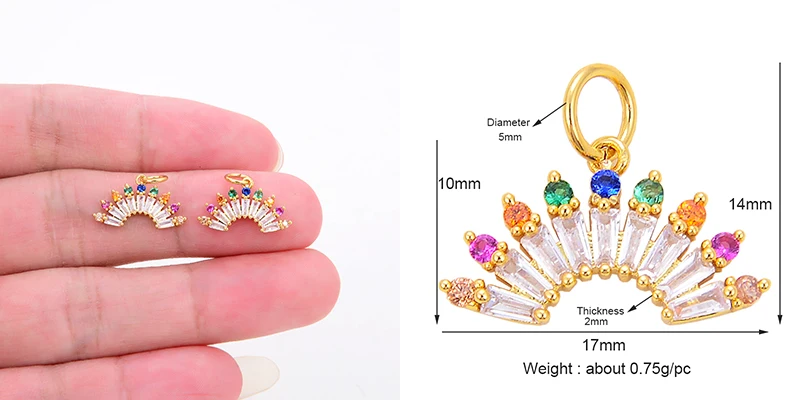 Trendy Mini Windmühle blinkende Bolzen Stern Sonne Mond Regenbogen Schneeflocke Charm Anhänger, Handwerk Schmuck Halskette Armband Zubehör S28 – Detail 3