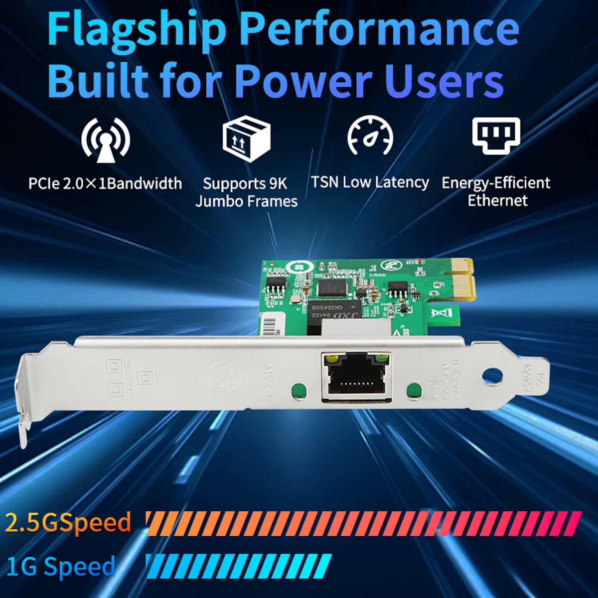 Intel I226 2.5G RJ45 Network Card PCIe Gigabit Ethernet Adapter 100/1000/2500Mbps LAN for Desktop PC Server