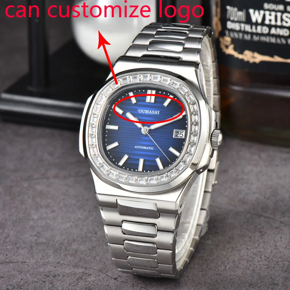 Gli orologi nautilusian NH35 da uomo di lusso da 43 mm con cassa in cristallo di zaffiro in oro rosa 5811/1460G-001 5711/1R-001 possono personalizzare il logo