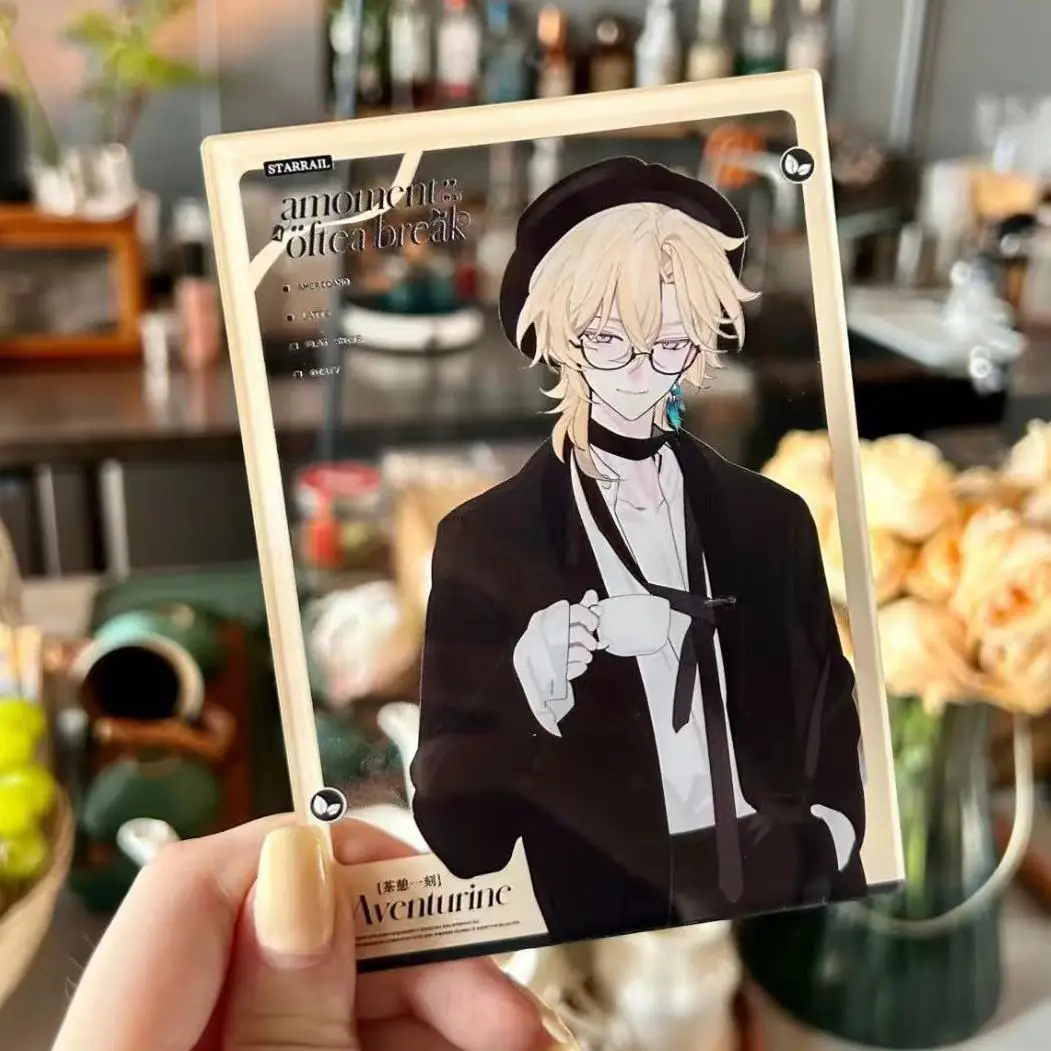 Honkai Star Rail Transparent Cards Aventurine Dr. Ratio Coffee Series Acrylic Card Shoot Supplies Photo Prop Collection Display