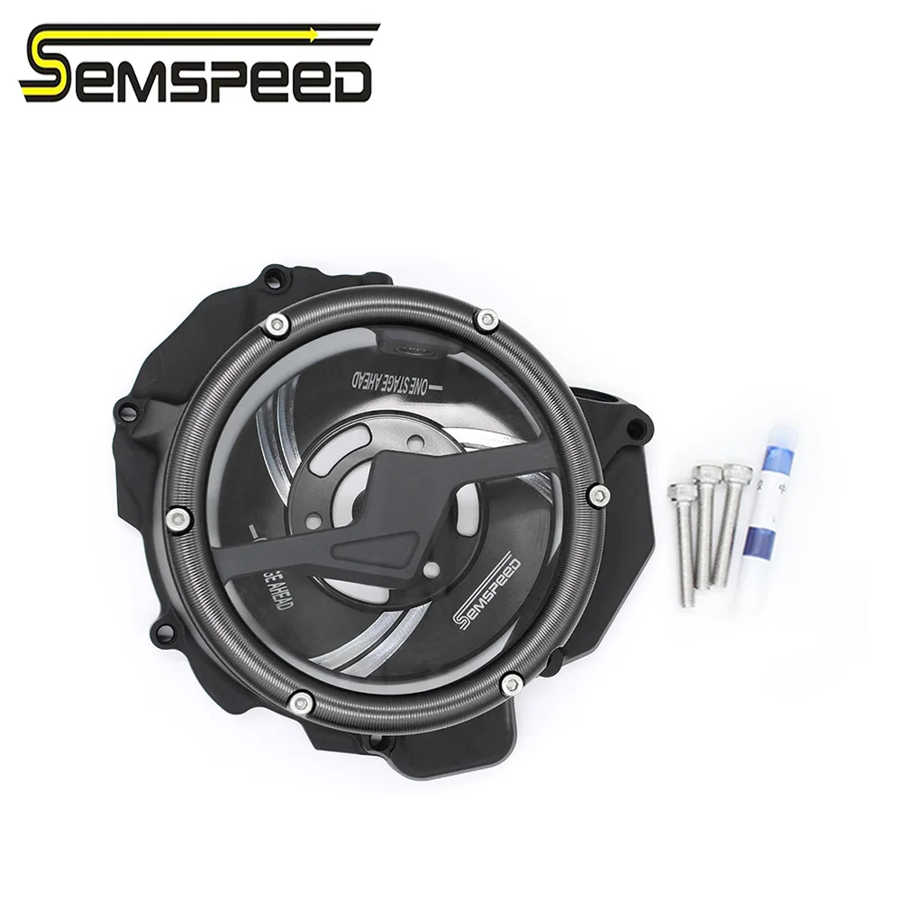 SEMSPEED Fully Transparent Clutch Cover For CFMOTO 800NK 2023 Motorcycle Engine Protector Guard Pressure Plate Kit Clear CNC 