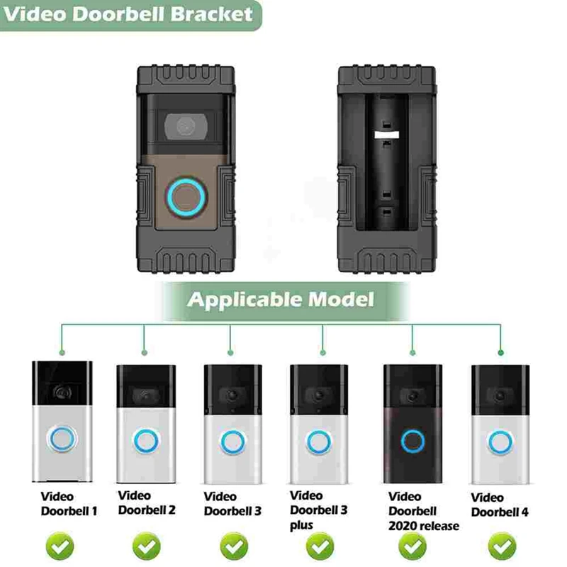 Anti-Theft Video Doorbell ประตูสําหรับแหวน Video Doorbell 1/2/3/3 PLUS/4/2020 Release/2023 Doorbell ปรับ MOUNT