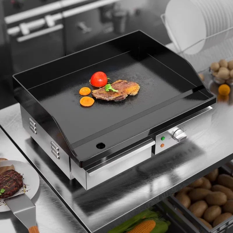 شواية تجارية EG-818TC لوحة شواء المينا معدات تيبانياكي ماكينة صنع الفطائر الممهدة يدويًا 3000 وات