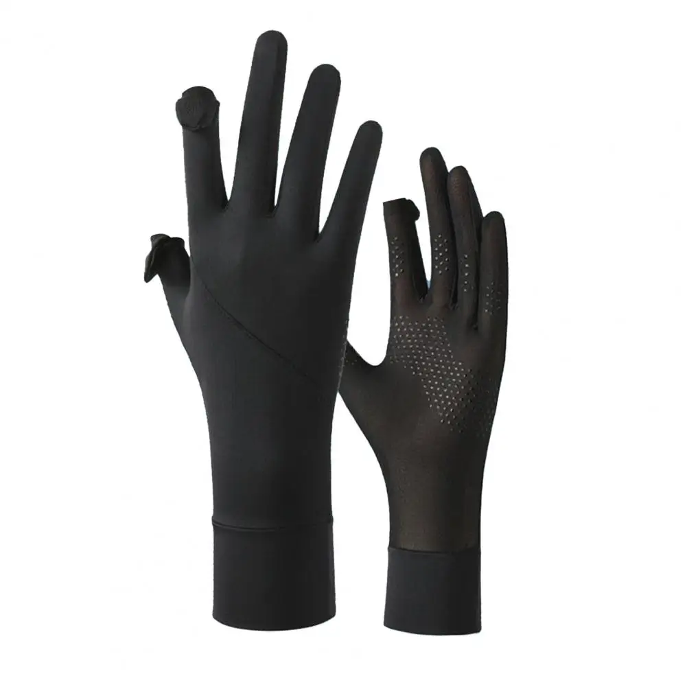 Picture 5: Skin Friendly Cycling Gloves Summer Gloves with Anti-Slip Plams, Full Finger Sun Protection Gloves for Hiking Outdoor Use