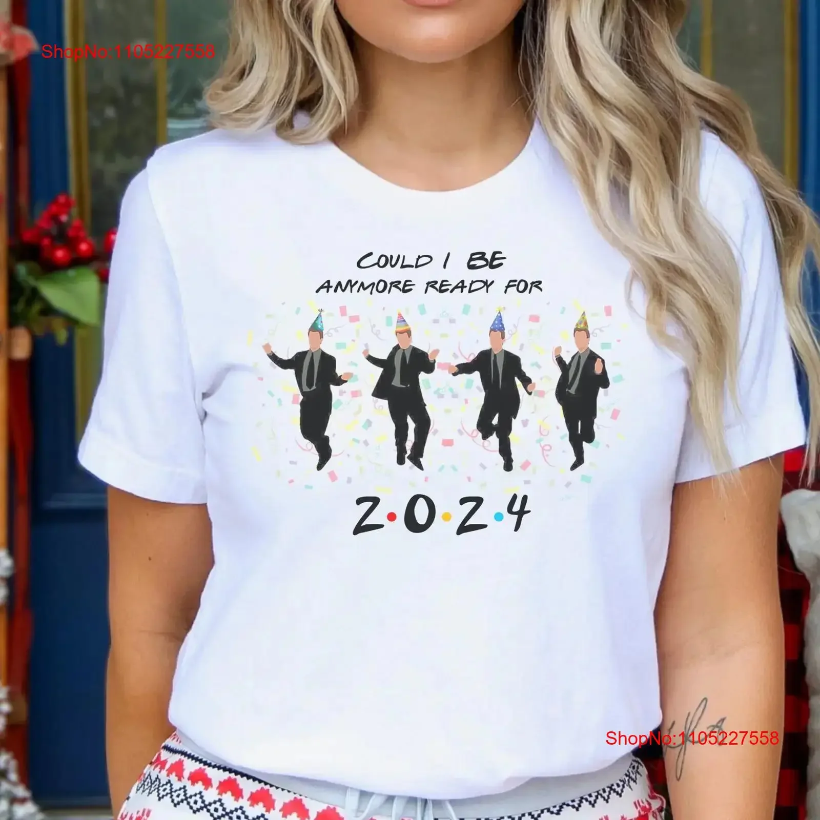 New Years FRIENDS Funny T Shirt Chandler Bing Dancing 2024 oversized sweaT tv show vintage Washed Stretched Stylish graphic