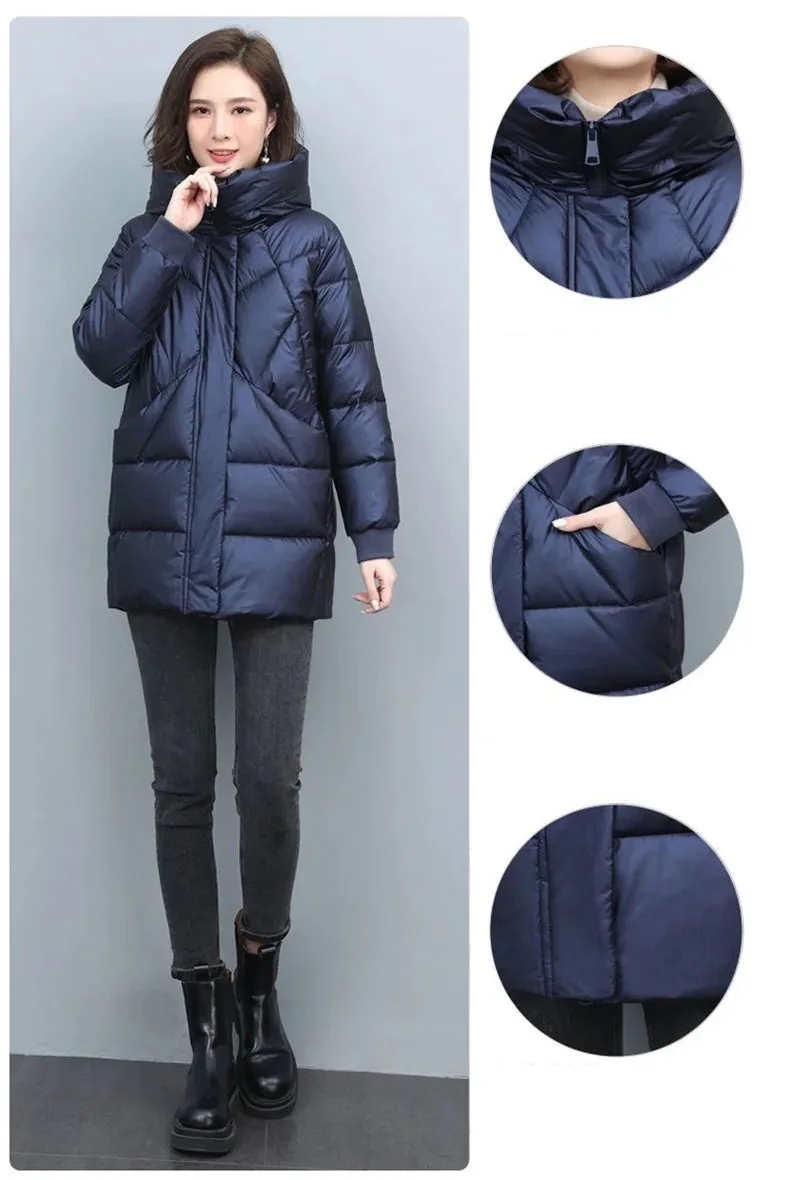 Down Cotton-Padded Jacket Women's Overcoat Winter 2026 New Thick Warm Parker Coat Fashion Loose Hooded Medium Long Cotton Jacket