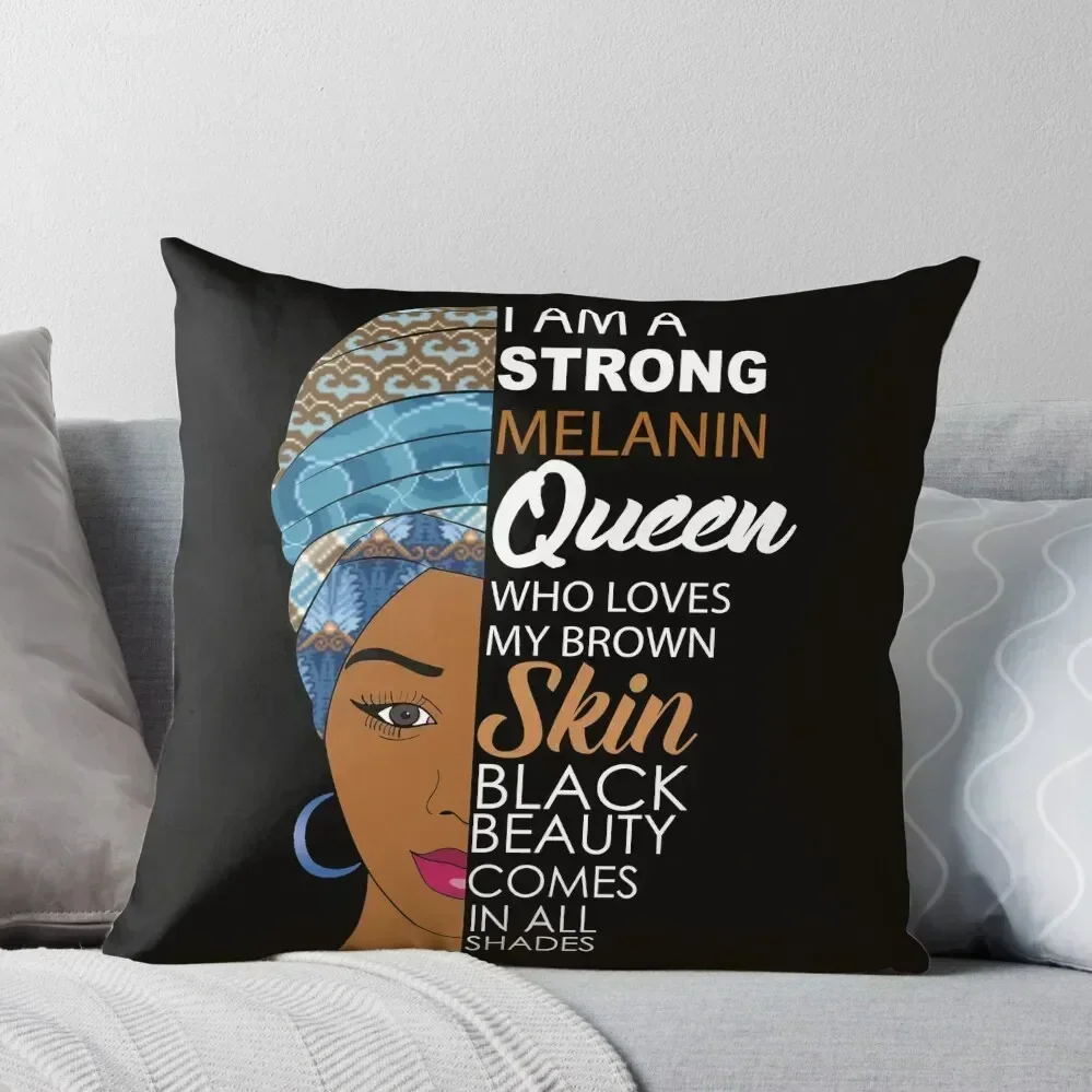 Strong Black Melanin Queen Throw Pillow Pillowcase Pillow Decor pillow