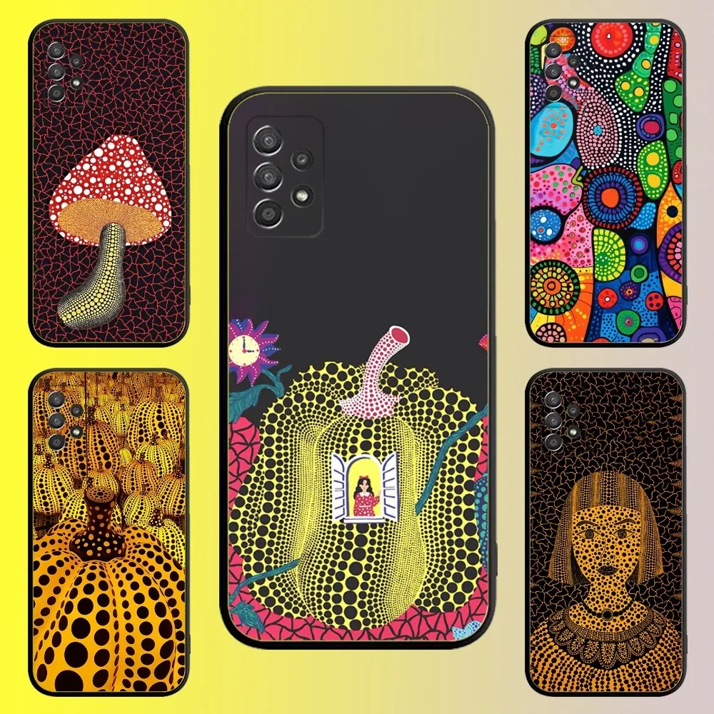 Y-Yayoi K-Kusama Pumpkin Art Phone Case For Samsung Galaxy A13,A21s,A22,A31,A32,A52,A53,A71,A80,A91 Soft Black Shell