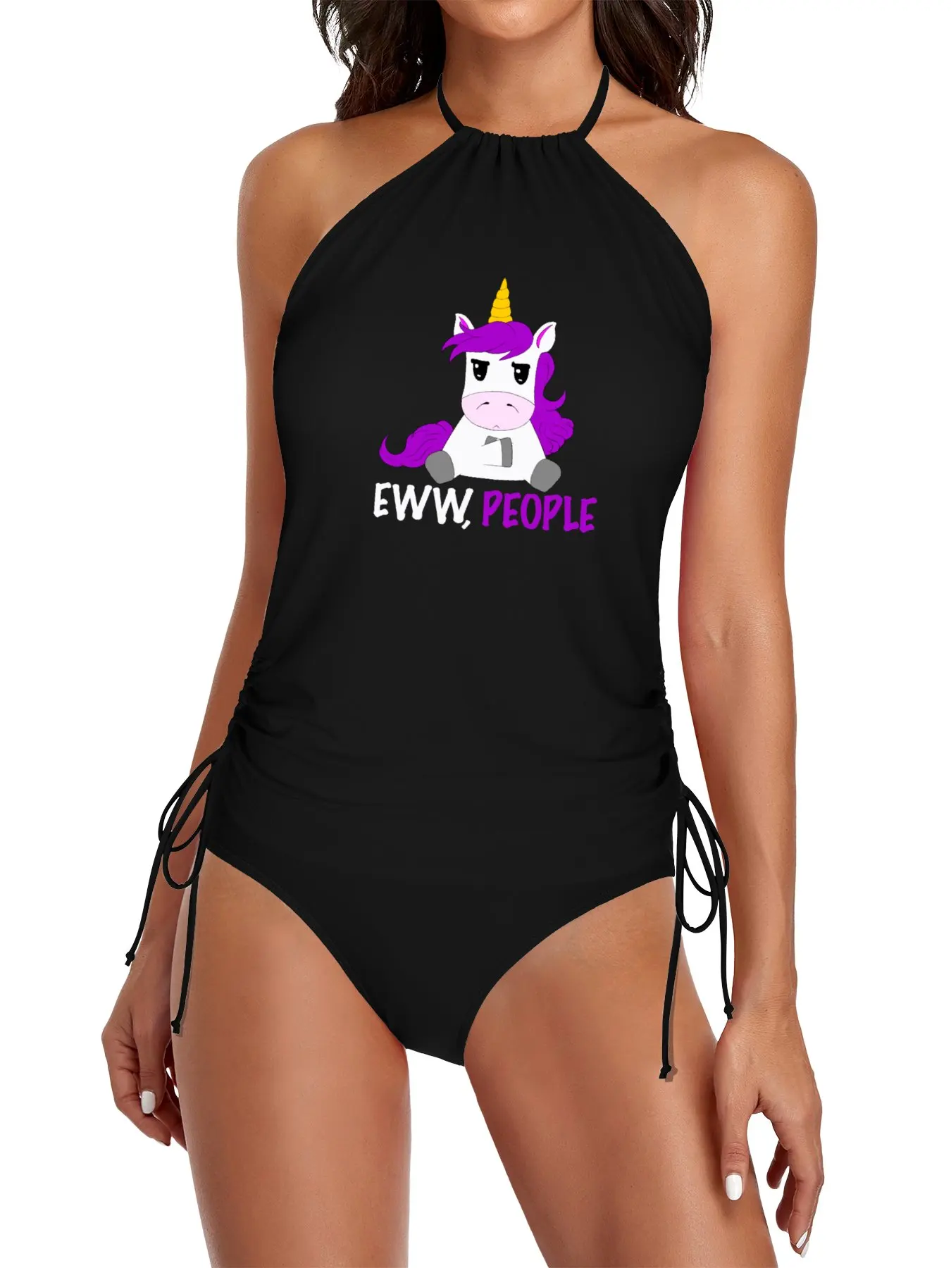 

Grumpy Unicorn - EWW, People Split Swimsuit Set Summer sets woman women's swimsuit swimsuit woman bathing suit