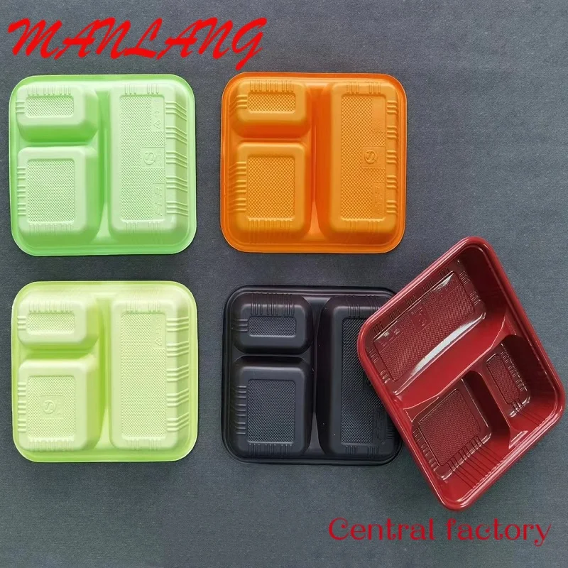 Custom  Degradable Microwave Food Plastic Lunch Boxes Takeaway Food Packaging Clam Storage Containers