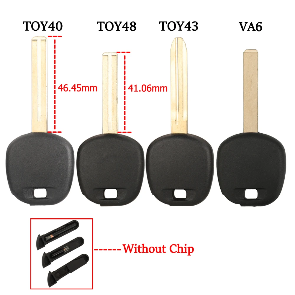 jingyuqin For Toyota Rav4 Prado Corolla Camry Reiz Highlander Yaris Fob VA6 TOY43 TOY48 VA2 Blade Transponder Car Key Shell
