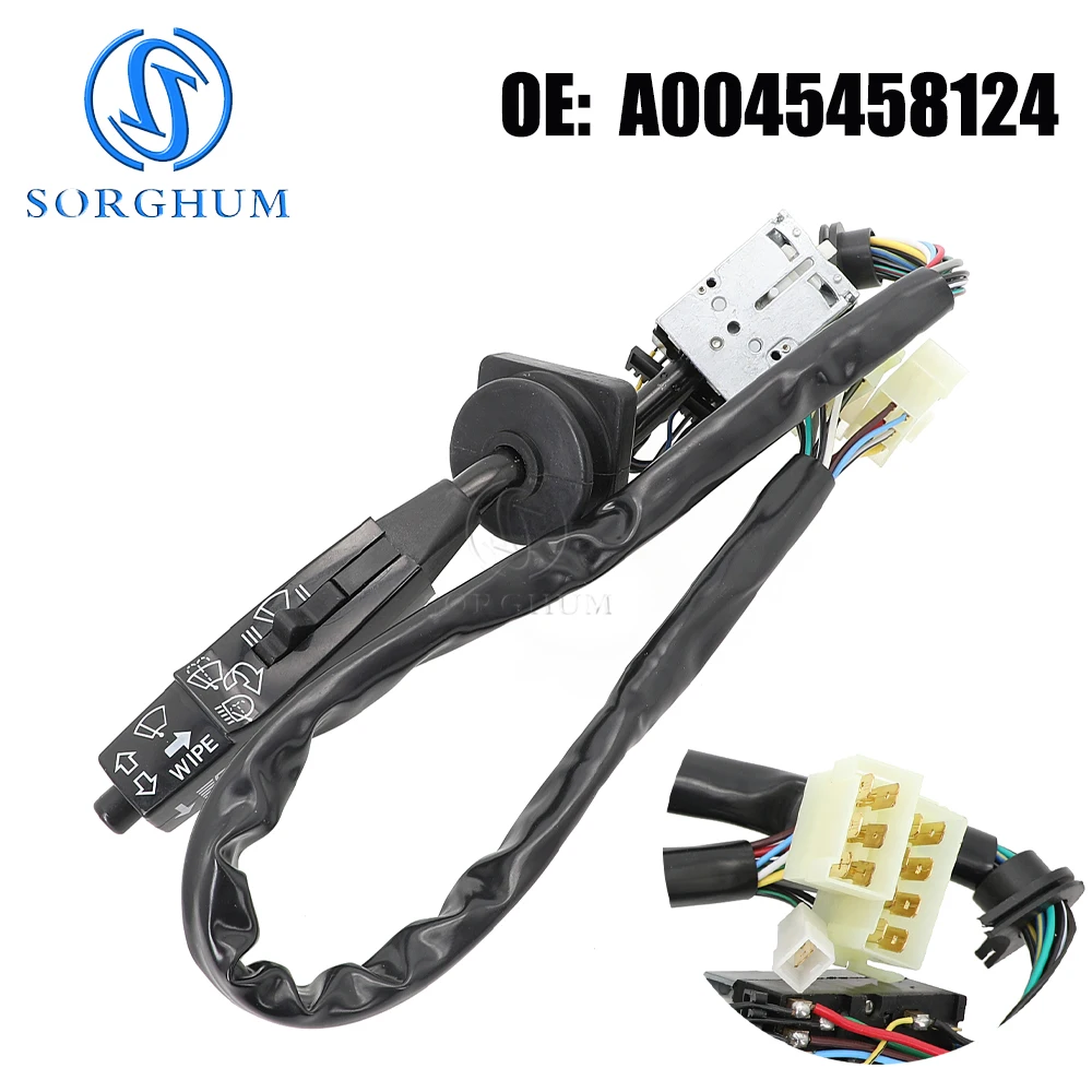 

SORGHUM Steering Column Combination Switch Wiper Headlight Control Swtich A0045458124 For MERCEDES Benz Truck Actros 1996- 2002