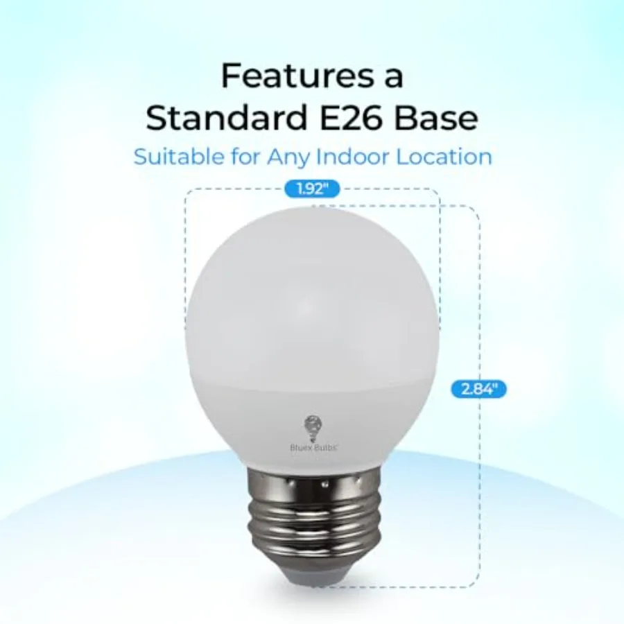 6 Pack G16 LED Light Bulbs 6W 550 Lumens E26 Base 120V Mini LED Light Bulbs Suitable for Chandelier, Signs, Floor Lamps, Nightl