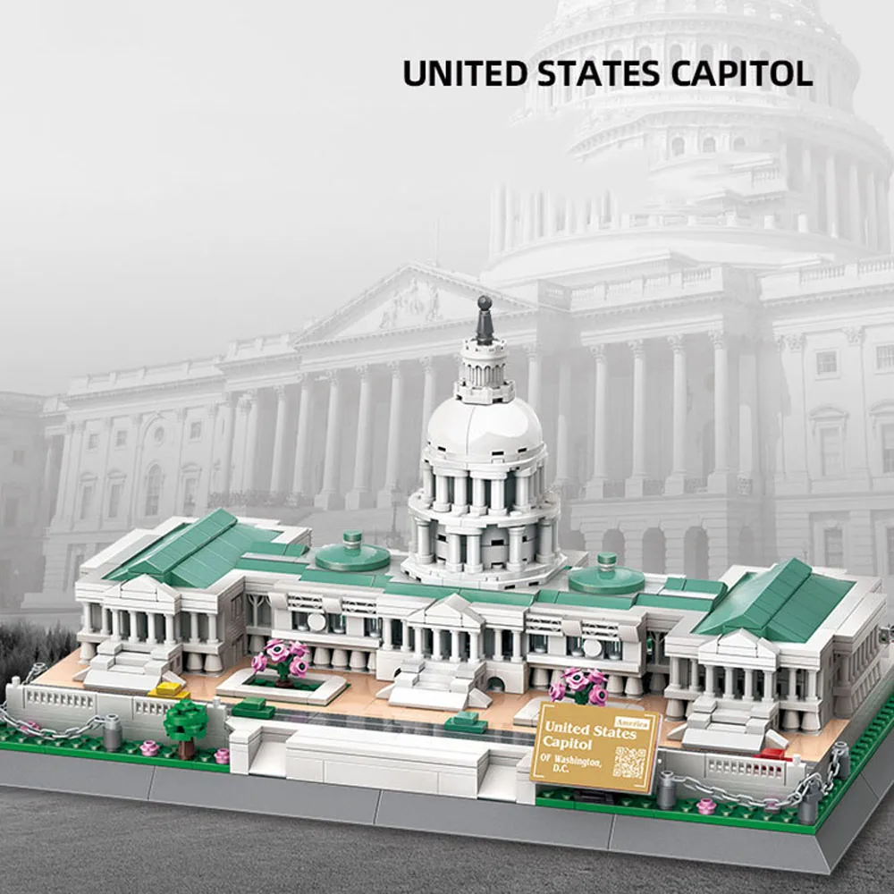 

Creative United States Congress Building Block America Capitol Construction Model Brick Modern Architecture Toys For Gifts