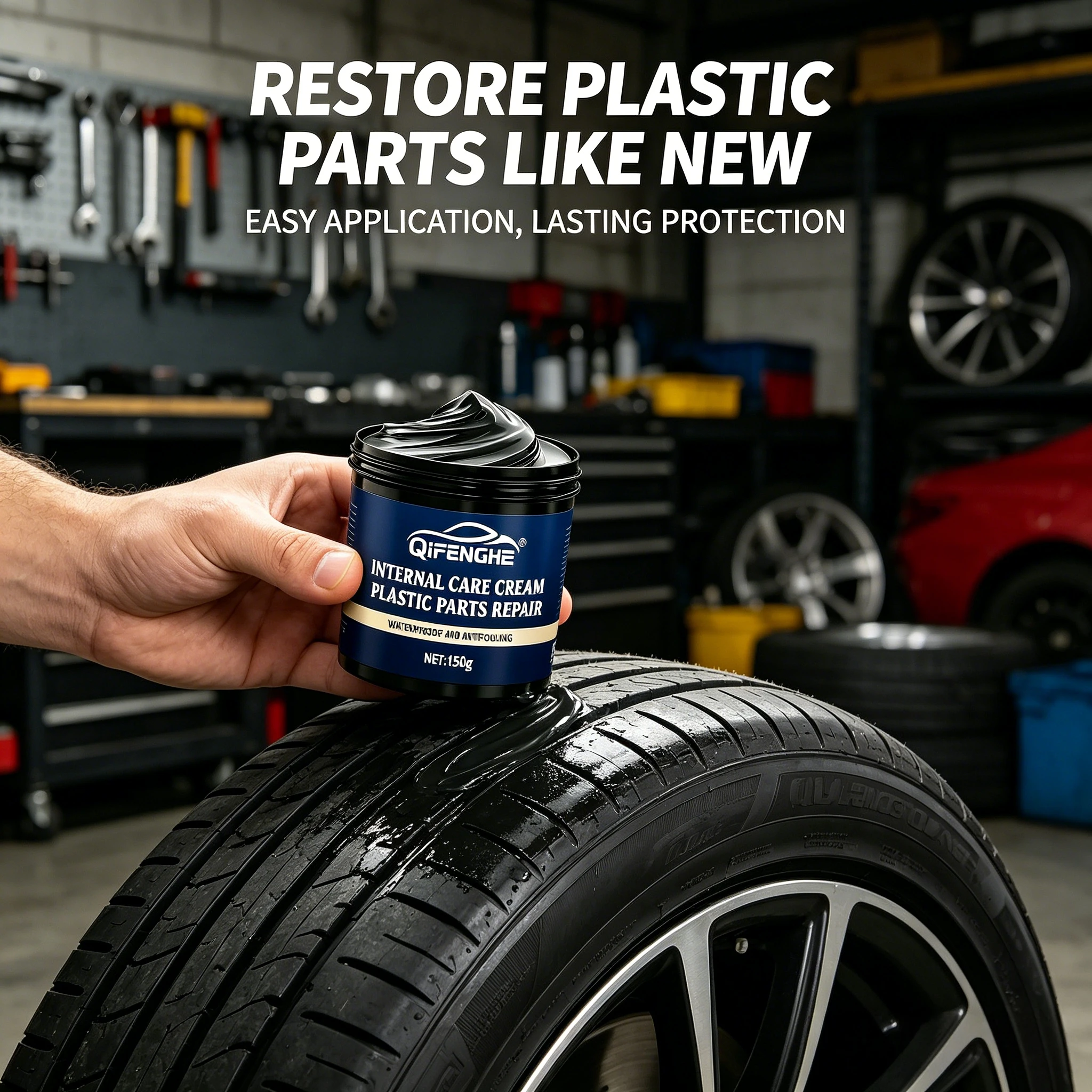 Car Interior Plastic Restorer Cream, Repair Faded/Scratched Dashboard, Door Trim, Anti-fouling Waterproof Care