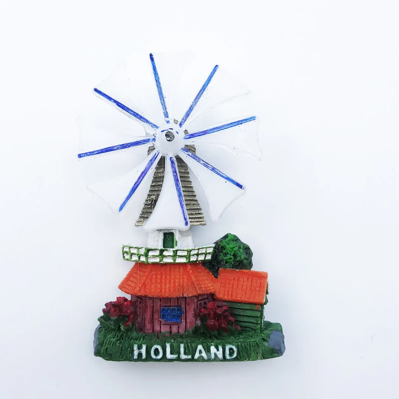 

Refrigerator Resin Fridge Magnet, Netherlands Windmill, House Decoration, Tourism Souvenir, Crafts, Message Sticker Gift