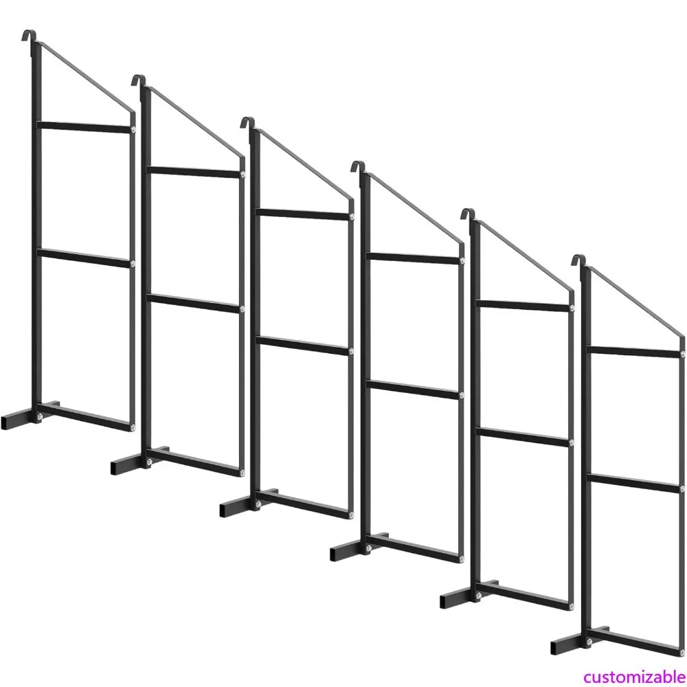 

Набор из 4 трехъярусных черных стальных полок GAOMON, вместимость 22x60, 1100 фунтов, подвесные грузовые стеллажи